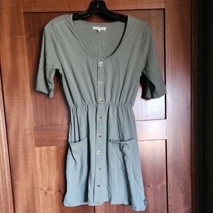 Elegant Sage Button-Down Mini Dress